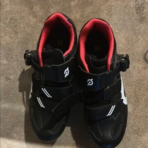 Peloton Black and Red Sneakers with Velcro Closure